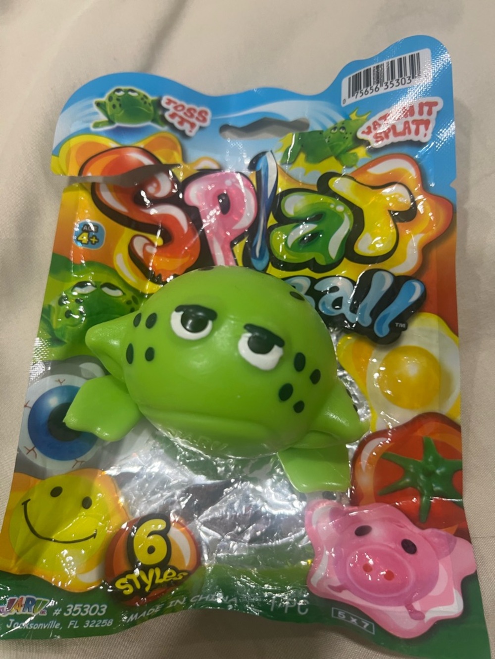 Splat Ball Green Frog Stress Sticky Doh Toy